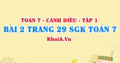 Bài 2 trang 29 SGK Toán 7 tập 1 Cánh Diều